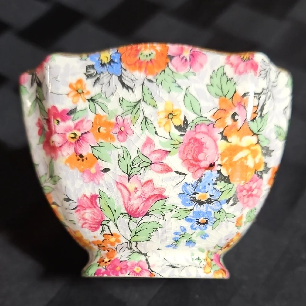 MCM Rare Lord Nelson Ware Marina Floral Chintz Cream & Sugar Set Made in England